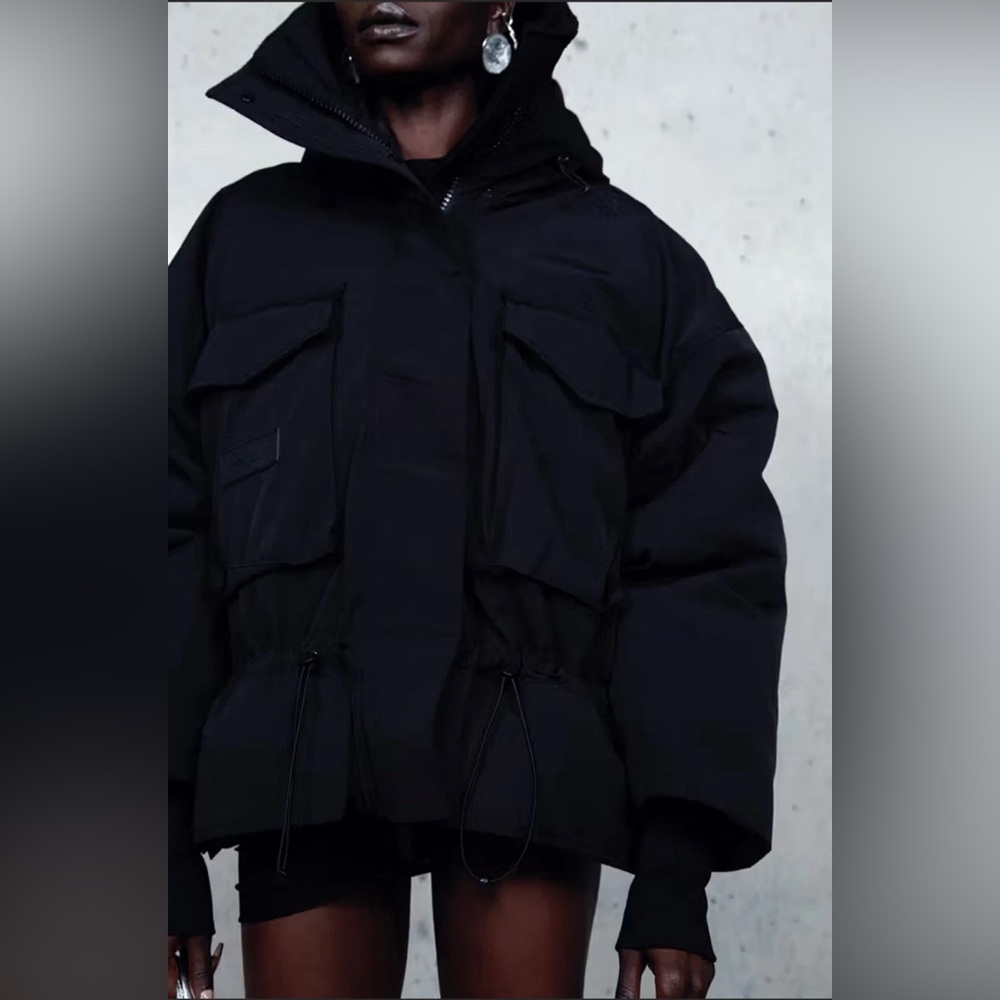 Brandon Blackwood ‘The Best Winter Coat’ Hooded Black Puffer Jacket XL Women